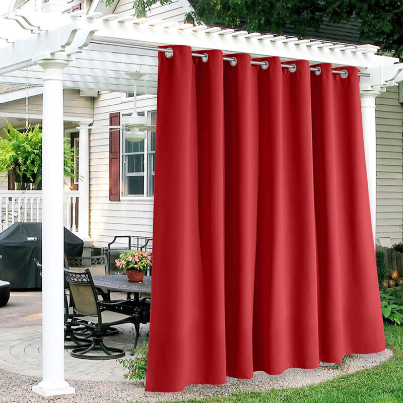 Outdoor Curtains and Drapes, Red color, custom-size, UV protection, 5 years warranty