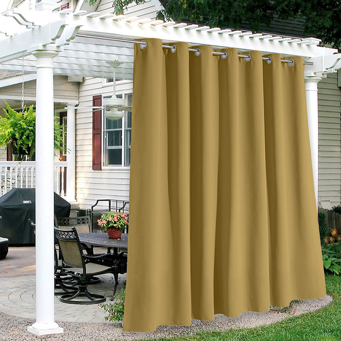 Outdoor Curtains and Drapes, custom-size, Mustard , UV protection, 5 years warranty