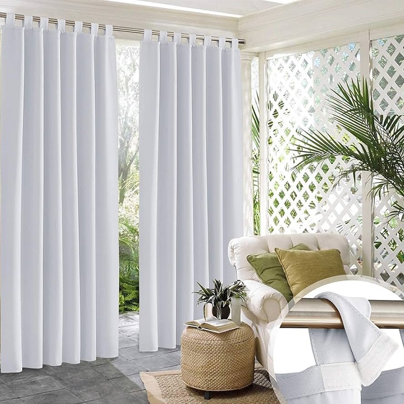 Outdoor Curtains and Drapes, custom-size, White 2602, Wide, UV protection, 5 years warranty